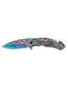 Coltello di sicurezza teschio-serpente arcobaleno