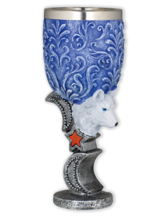 Coppa ornamentale con figura del lupo bianco (18 cm.)