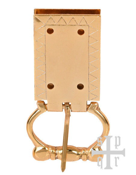 Fibbia della cintura medievale incisa...