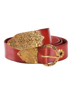 Cintura medievale rossa con motivi floreali (165 cm.)