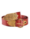 Cintura medievale rossa con motivi floreali (165 cm.)