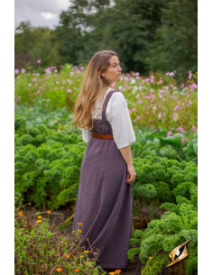 Abito vichingo da donna Frida grigio bordeaux 2