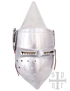 Bacinella medievale con visiera XIV secolo