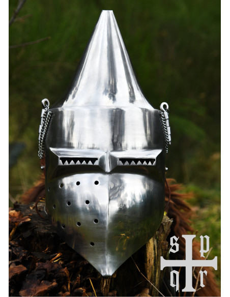 Bacinella medievale con visiera XIV...