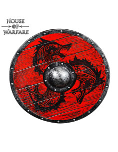Scudo vichingo rotondo in legno modello Fenrir