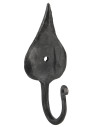 Gancio da muro medievale forgiato a mano, design a foglia