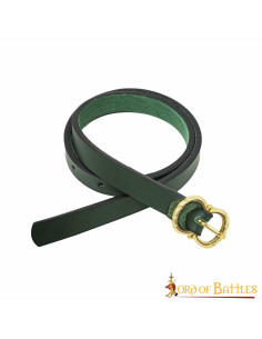 Cintura medievale rinascimentale in pelle, colore verde