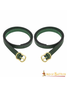 Cintura medievale rinascimentale in pelle, colore verde 2