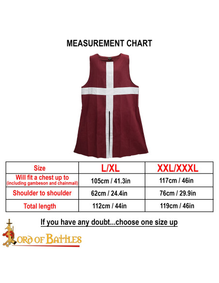 Tabardo medievale in cotone modello...