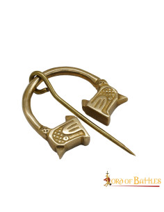 Fibula vichinga in ottone design lupo (4,5 cm.)