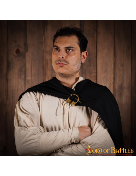 Fibula vichinga in ottone design lupo...