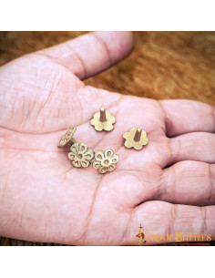 Confezione da 5 spille con motivo floreale in ottone 2