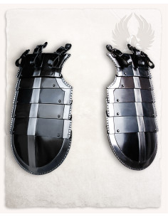 Spalline medievali modello Kaspar, acciaio nero