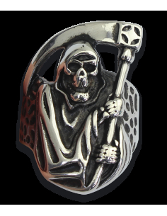 Anello in acciaio della Falce della Morte