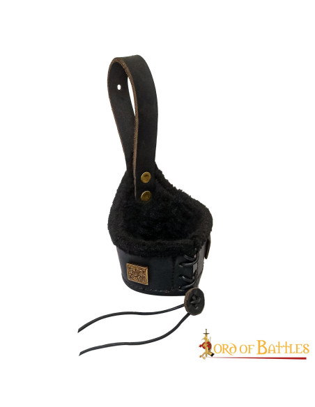 Tahalí per corna in cuoio foderato,...