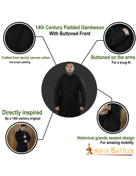 Gambeson medievale imbottito tipo 6...