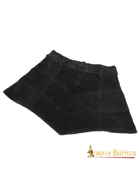 Gonna gotica in pelle scamosciata con...