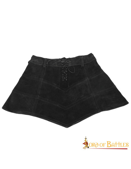 Gonna gotica in pelle scamosciata con...