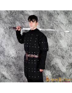 Brigantino nero con piastre metalliche in acciaio rivettate