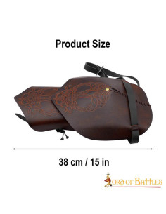 Spallacci vichinghi in pelle modello Yggdrasil Mjolnir 2