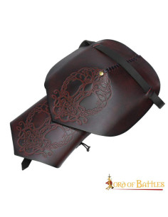Spallacci vichinghi in pelle modello Yggdrasil Mjolnir