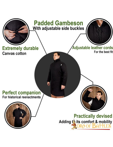 Gambeson medievale imbottito tipo 3...