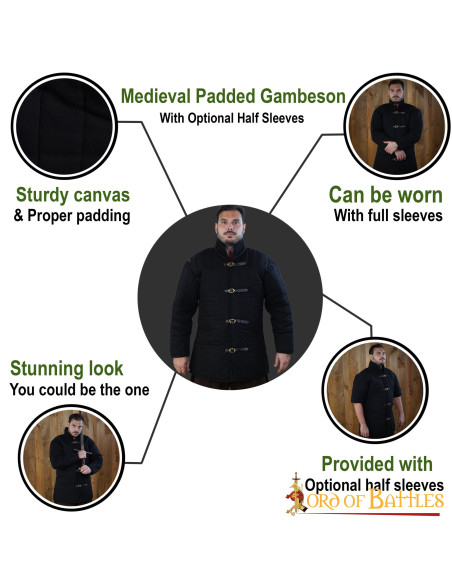 Gambeson medievale imbottito tipo 1,...