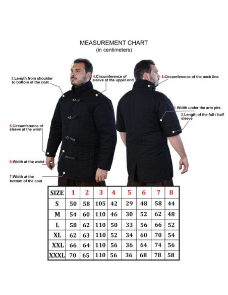 Gambeson medievale imbottito tipo 1,...