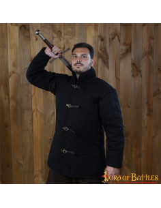 Gambeson medievale imbottito tipo 1, nero