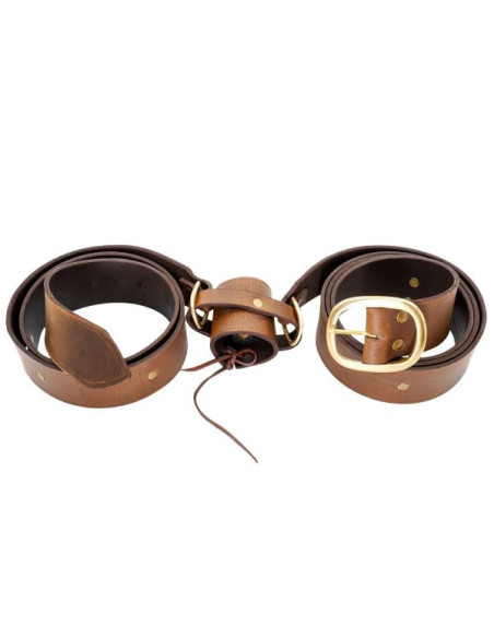 Cintura in pelle marrone in stile...