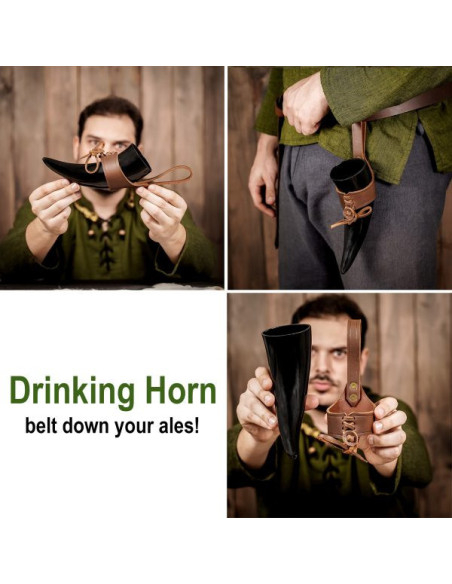 Corno potorio vichingo con balte in...