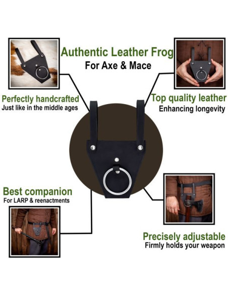 Baldric ad anello nero per asce o...