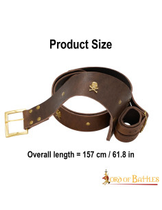 Cintura in pelle pirata teschio con baldacchino 2