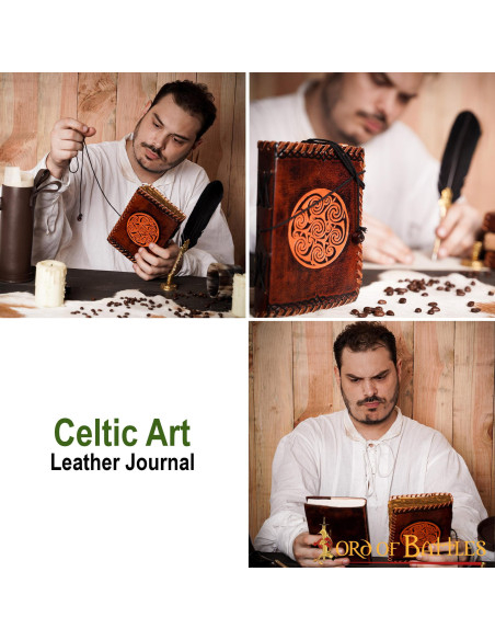 Diario medievale con nodo celtico in...