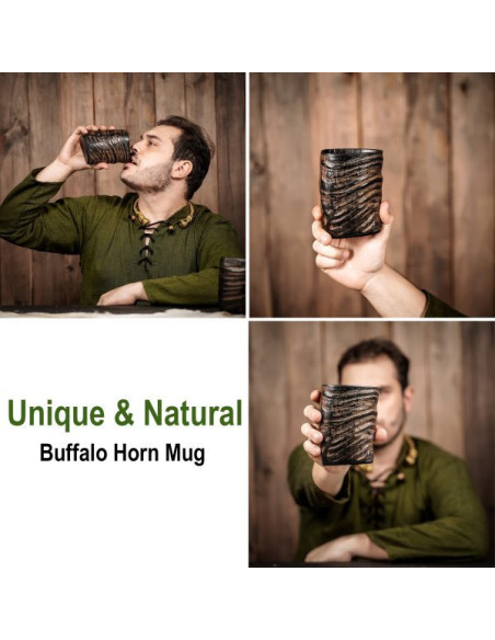 Set di 2 bicchierini in corno vichingo