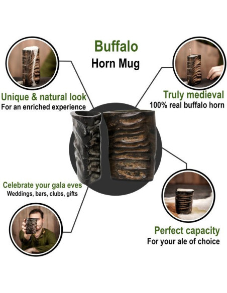 Set di 2 bicchierini in corno vichingo