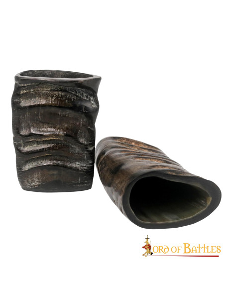 Set di 2 bicchierini in corno vichingo