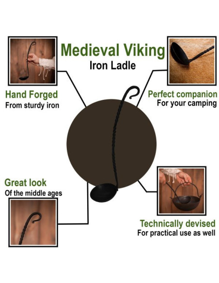 Mestolo medievale in ferro battuto