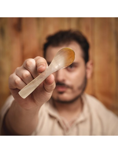 Set di 4 cucchiai in vero corno