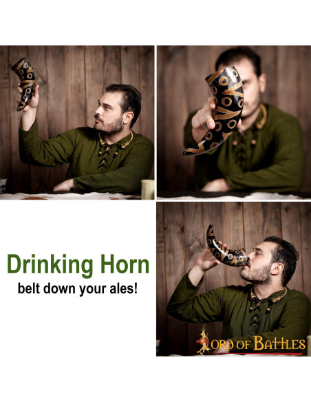 Corno vichingo decorato pronto da...