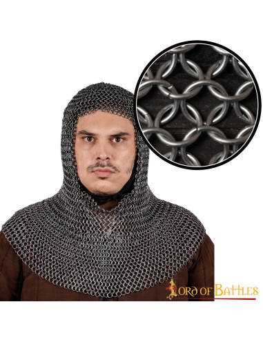 Boia medievale cotta di maglia in acciaio dolce, nero ⚔️ Negozio Medievale