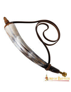 Polvere da sparo in vero corno di bue (30 35 cm.)