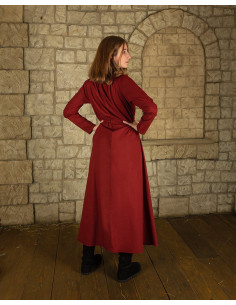 Abito medievale in cotone modello Wanda, bordeaux 2