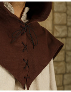 Gugel medievale in cotone modello Folke, marrone 2