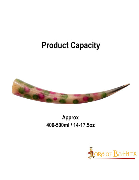 Corno per bere decorato con puntini...