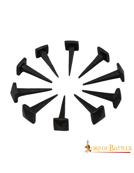 Set 10 chiodi in ferro forgiati a mano