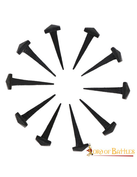 Set 10 chiodi in ferro forgiati a mano