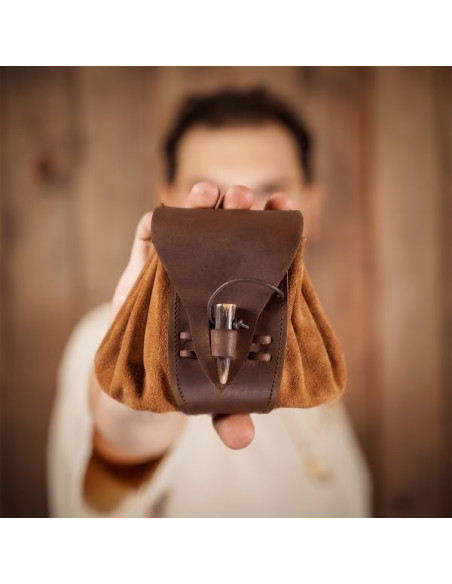 Marsupio medievale in pelle con...