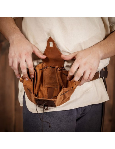 Marsupio medievale in pelle con...