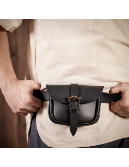 Borsa in pelle con fibbia celtica in...